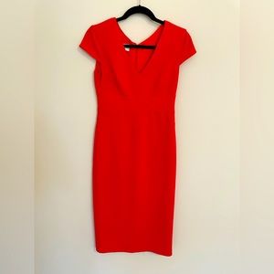 Donna Morgan | Short Sleeved Midi Dress in Coral